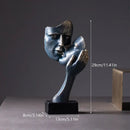 Abstract bronze loving couple resin statue bedroom decor by Decorbites