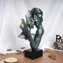Abstract bronze loving couple resin statue bedroom decor by Decorbites