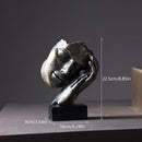 Abstract bronze loving couple resin statue bedroom decor by Decorbites