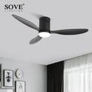 GobekUsa Low Floor Modern LED Ceiling Fan with Remote Control, Quiet Operation