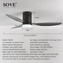 GobekUsa Low Floor Modern LED Ceiling Fan with Remote Control, Quiet Operation
