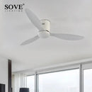 GobekUsa Low Floor Modern LED Ceiling Fan with Remote Control, Quiet Operation