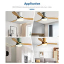 GobekUsa Low Profile Ceiling Fan Light with Black ABS Blades and Control - Indoor Use