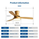 GobekUsa Low Profile Ceiling Fan Light with Black ABS Blades and Control - Indoor Use