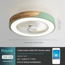 GobekUsa Low Profile Wood Ceiling Fan Light with Remote Control LED Indoor Air Circulator