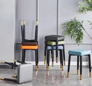 GobekUsa Low Square Stool Bench for Dining Kitchen Portable Table Furniture