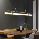 GobekUsa Lucien Tube Chandelier Black Gold Leather Pendant Light Fixture