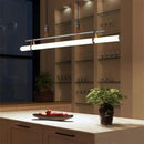GobekUsa Lucien Tube Chandelier Black Gold Leather Pendant Light Fixture