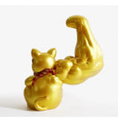 GobekUsa Lucky Cat Figurine: Creative Muscle Arm Feng Shui Animal Decor for Home, Office, Shop