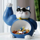 GobekUsa Lucky Cat Remote Control Organizer Resin Figurine Modern Home Decor