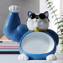 GobekUsa Lucky Cat Remote Control Organizer Resin Figurine Modern Home Decor
