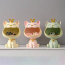 GobekUsa Lucky Cat Sculpture Storage Box Desk Decoration Miniature Figurine