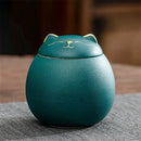 Cute colorful ceramic cat tea storage jar kitchen candy by Decorbites