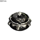 Modern black & white ceramic ashtray with silver drip – living room decor by Decorbites