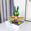 Modern gold & silver lucky rabbit key tray living room decor by Decorbites