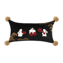 GobekUsa Lucky Rabbit Pine Forests Embroidery Silk Velvet Pillowcase with Tassels