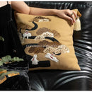 GobekUsa Lucky Rabbit Pine Forests Embroidery Silk Velvet Pillowcase with Tassels