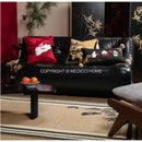 GobekUsa Lucky Rabbit Pine Forests Embroidery Silk Velvet Pillowcase with Tassels