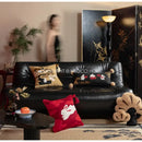 GobekUsa Lucky Rabbit Pine Forests Embroidery Silk Velvet Pillowcase with Tassels