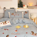 GobekUsa Lucky Trojan Cotton Embroidered Bedding Set: High-end Skin-Friendly Duvet Cover Set