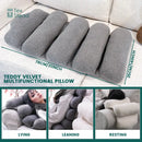Teddy velvet lumbar support pillow office chair back support by Decorbites