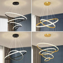 GobekUsa Luminous Circle Pendant Chandelier - Modern LED Lighting Fixture, 4 Colors