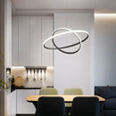 GobekUsa Luminous Circle Pendant Chandelier - Modern LED Lighting Fixture, 4 Colors
