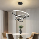 GobekUsa Luminous Circle Pendant Chandelier - Modern LED Lighting Fixture, 4 Colors