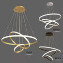 GobekUsa Luminous Circle Pendant Chandelier - Modern LED Lighting Fixture, 4 Colors