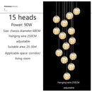 GobekUsa Luminous Glass Ball Pendant Chandeliers for Living Dining Room Decor LED Lighting
