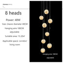 GobekUsa Luminous Glass Ball Pendant Chandeliers for Living Dining Room Decor LED Lighting