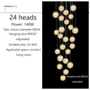 GobekUsa Luminous Glass Ball Pendant Chandeliers for Living Dining Room Decor LED Lighting