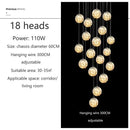 GobekUsa Luminous Glass Ball Pendant Chandeliers for Living Dining Room Decor LED Lighting