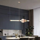 GobekUsa Luna Glass Tube Chandelier for Kitchen Dining Staircase LED Pendant Lamp