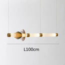 GobekUsa Luna Glass Tube Chandelier for Kitchen Dining Staircase LED Pendant Lamp