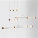 GobekUsa Luna Glass Tube Chandelier for Kitchen Dining Staircase LED Pendant Lamp