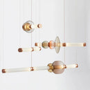 GobekUsa Luna Glass Tube Chandelier for Kitchen Dining Staircase LED Pendant Lamp