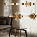 GobekUsa Luna Glass Tube Chandelier for Kitchen Dining Staircase LED Pendant Lamp