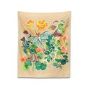 Boho beige luna moth tapestry bedroom botanical wall hanging by Decorbites