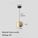 GobekUsa Lunar Stone Pendant Chandelier - Small Bedroom Home Decor Lighting