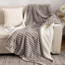 GobekUsa Luxe Faux-Rabbit Fur Double-Layer Blanket for Cozy Autumn-Winter Comfort