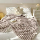 GobekUsa Luxe Faux Rabbit Fur Weighted Double Blanket for Cozy Bed Warmth