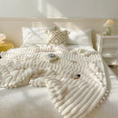 GobekUsa Luxe Faux Rabbit Fur Weighted Double Blanket for Cozy Bed Warmth