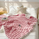 GobekUsa Luxe Faux Rabbit Fur Weighted Double Blanket for Cozy Bed Warmth