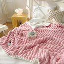 GobekUsa Luxe Faux Rabbit Fur Weighted Double Blanket for Cozy Bed Warmth