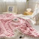 GobekUsa Luxe Faux Rabbit Fur Weighted Double Blanket for Cozy Bed Warmth