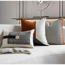 GobekUsa Luxe Flannelette Leather Patchwork Cushion Covers for Modern Home Decor