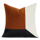 GobekUsa Luxe Flannelette Leather Patchwork Cushion Covers for Modern Home Decor