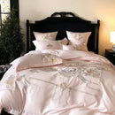 GobekUsa Luxe Floral Bird Embroidery 1000TC Egyptian Cotton Bedding Set