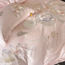 GobekUsa Luxe Floral Bird Embroidery 1000TC Egyptian Cotton Bedding Set